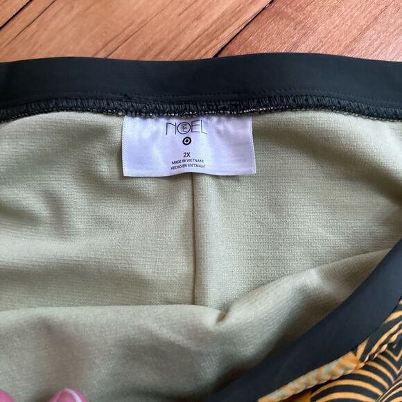 Micro Wave Print Cheeky HighWaist Bikini Bottom FeNoelxTarget MutedGreen NWOT 2X - Picture 7 of 11